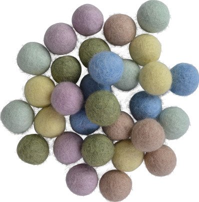 Creafelting Filtkuler 20mm Ass Pastellfarger 30 stk