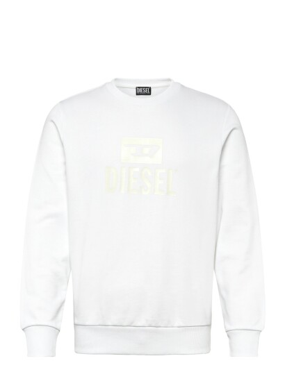 Diesel S Gir Crewneck Tone On Tone Felpa   White   M