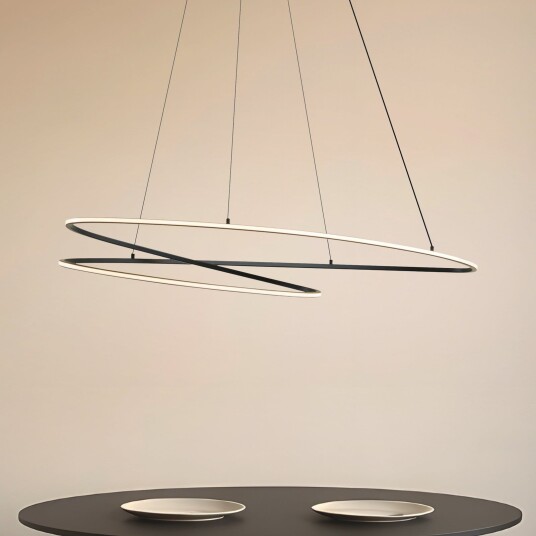 Pendellampe Lucande Gavril dimmbar Svart Stue Metall Moderne 38 1 Svart
