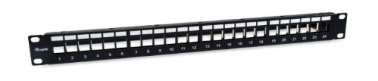 Utstyr Patchpanel 24X Cat6a 19" Ftp 1He Keystone Montage Sw