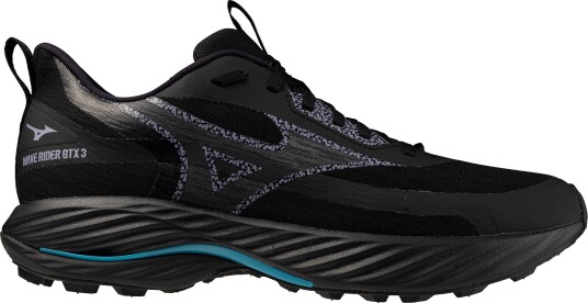 Mizuno Mens Wave Rider GORE-TEX 3 Black Sand/odyssey Gray/capri Breeze 41"