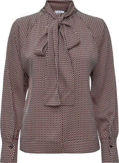 Reiss Eden High Neck Printed Blouse RED 36