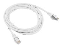 Lanberg - Koblingskabel - RJ-45 (hann) til RJ-45 (hann) - 3 m - foliebelagt uskjermet tvinnet kabelpar (F/UTP) - CAT 6 - formstøpt, uten hindringer, flertrådet - hvit, RAL 9010