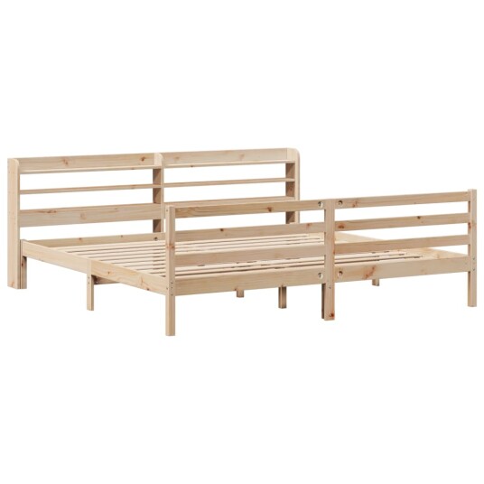 Sengeramme med hodegavl 200x200 cm heltre furu 3306653