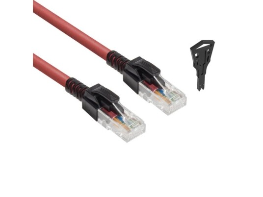 Act Red 3 Meters U/Utp Cat6a Lszh Lockable Patch Cable Snagless With Rj45 Connectors (Fb5503)
