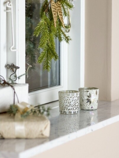 Bloomingville Myr Lysestake Til Telys Hvit Glass