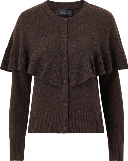 Ellos Collection Kardigan med cape Brun