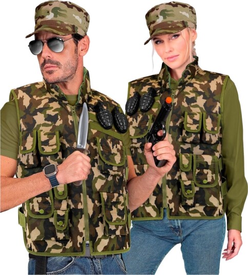 Widmann Militær Kamuflasje Vest til Voksen L XL 03454