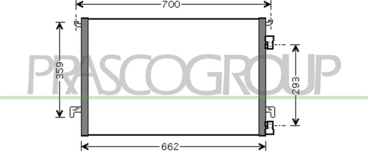 Kondensator, klimaanlegg PRASCO OP056C002