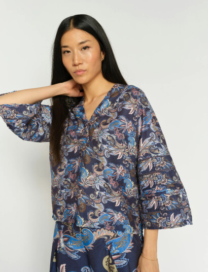 MOS MOSH Mmaleysa Paisley Blouse Blue M