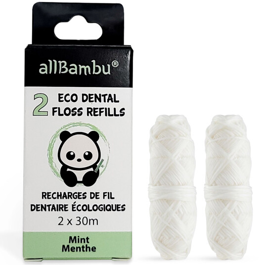 Sustainable Dental Floss AllBambu Mint Refill 2 x 30 mtr. Sustainable Dental Floss AllBambu Mint Refill 2 x 30 mtr.