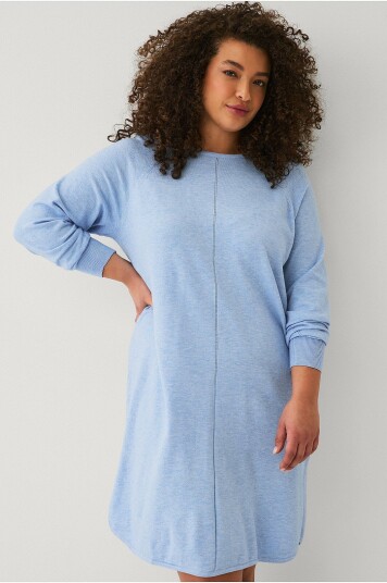 Zizzi - Kjole cAella L/S Abk Dress - Blå Zizzi - Kjole cAella L/S Abk Dress - Blå