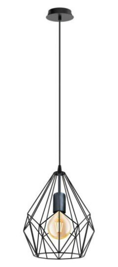 Eglo Carlton Pendel Ø235 sort E27 60W