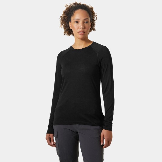 Helly Hansen HH Durawool Crew Langermet Trøye Dame Svart Xs