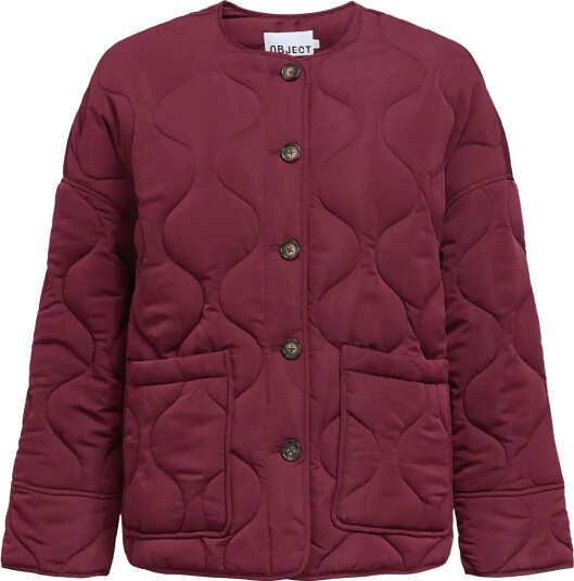 Object Objallie Ls Lo Quilted Jacket Noos   Burgundy   40