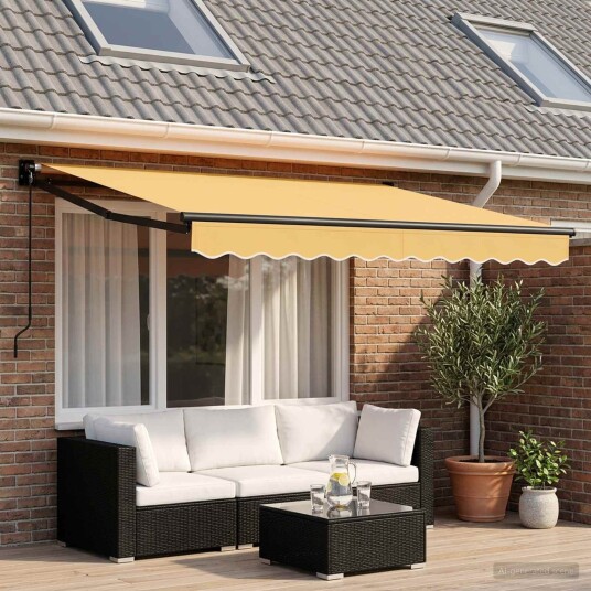 vidaXL Uttrekkbar markise sand 3,5 x 2,5 m 100% polyester og aluminium