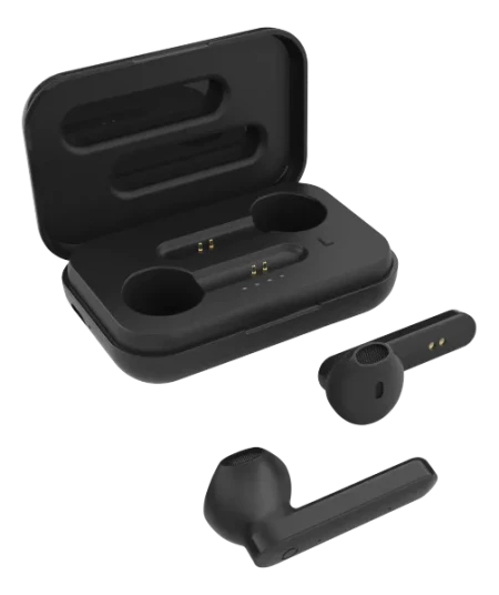 STREETZ True Wireless Stereo headset med ladeenhet - Svart