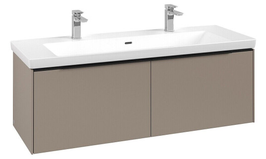 Villeroy & Boch  Subway 3.0 Servantskap m/2 skuffer 1272x429x478 mm Taupe Matt