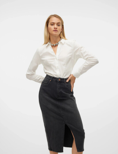 Vero Moda Vmlady L/S G-String Shirt Wvn New Noos - White - S