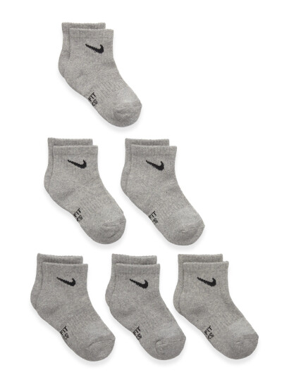 Nike 6Q 6Pk Quarter Sock Grey ONE SIZE Nike 6Q 6Pk Quarter Sock Grey ONE SIZE