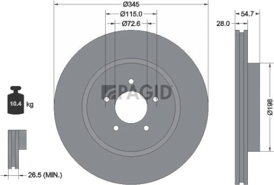 PAGID 54771NC Bremseskive