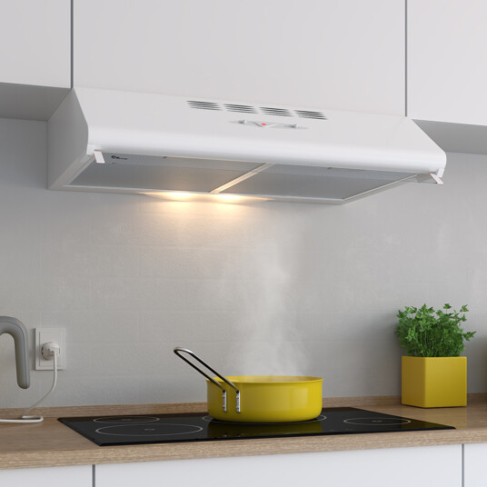 Thermex K501 Underbygd Kjøkkenventilator 50 cm Hvit med Belysning