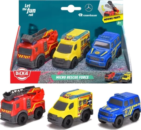 Dickie Toys 3 Pack Micro Rescue Vehicles Multi/patterned Dickie Toys 3 Pack Micro Rescue Vehicles Multi/patterned
