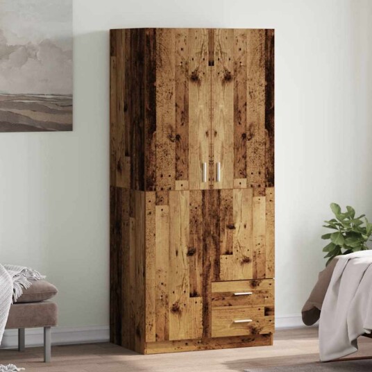 Garderobe gammelt tre 80x52x180 cm konstruert tre 8721158434616