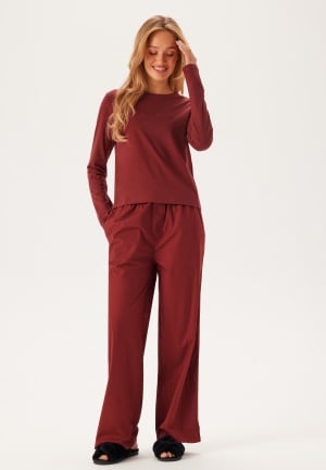Calvin Klein L/S SLEEP SET COTTON TEE/PANT Geq Syrah tee / Syrah M