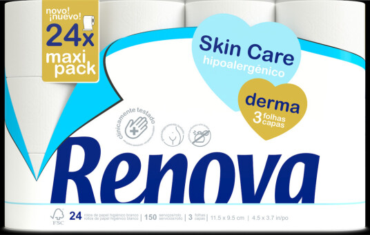 RENOVA TOALETTPAPIR SKINCARE DERMA 24 RULLER RENOVA TOALETTPAPIR SKINCARE DERMA 24 RULLER