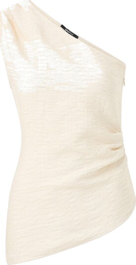 Gina Tricot Bluse One shoulder top Hvit