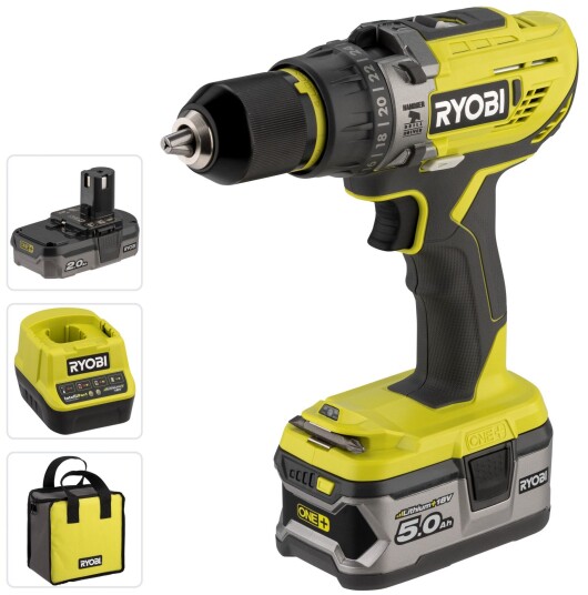 Ryobi R18PD31 252S ONE+ Drill 18V Med batteri Ryobi R18PD31 252S ONE+ Drill 18V Med batteri