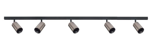 Antidark Designline Tube Pro komplett 2 meter spotskinne med 5 spotter GU10 - Svart/Titanium