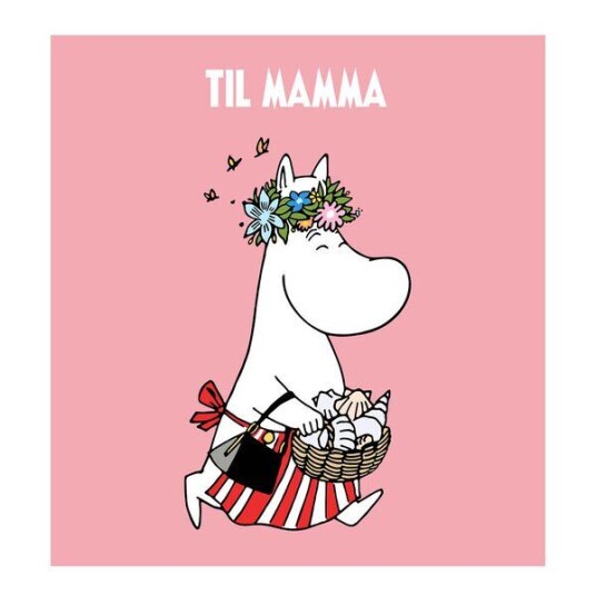 Moomin - Mummi dobbeltkort 7,5x7,5 cm Til mamma rosa
