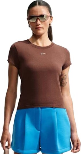 Nike Sportswear Chill Knit Tee Dame Cacao Wow XS
