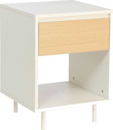 Nattbord/sidebord HOME4YOU Herta 40x40x54 cm - lyst tre/hvit