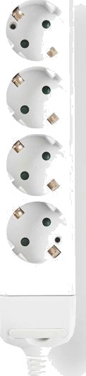 Nedis 4 veis skjøtekontakt uten kabel hvit EXSO400F1WT