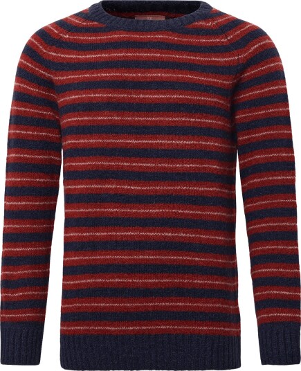 Mos Mosh Gallery Mmgcarlos Stripe Crew Neck Knit INDIGO BLUE MELANGE S
