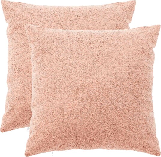 vidaXL Putetrekk 2 pcs HEERLEN Rosa 60 x 60 cm Bouclé