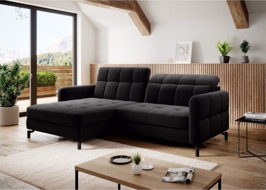 Seksjon Eltap Lorelle 225x160x105 cm Mat Velvet 99 Blå Venstre