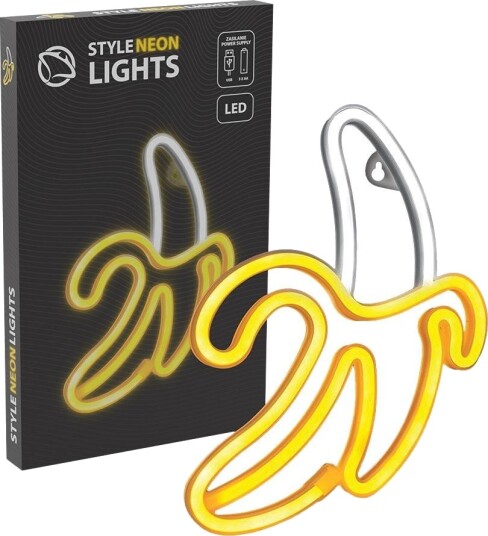 Manta SNL01WHT Style Neon Vegglampe Hvit/Gul Banan Manta SNL01WHT Style Neon Vegglampe Hvit/Gul Banan