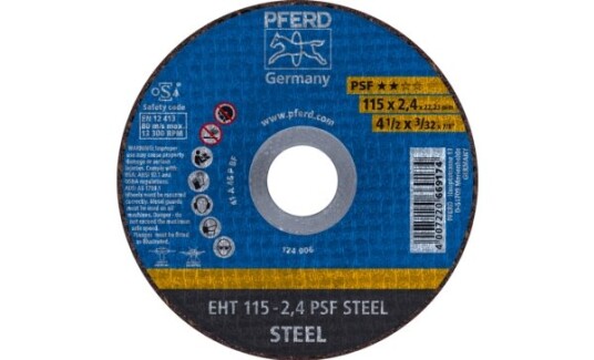 Pferd Eht 115-2,4 Psf Steel, Stål, Pferd, 2,22 Cm, 11,5 Cm, 13300 Rpm, 25 Styck Pferd Eht 115-2,4 Psf Steel, Stål, Pferd, 2,22 Cm, 11,5 Cm, 13300 Rpm, 25 Styck