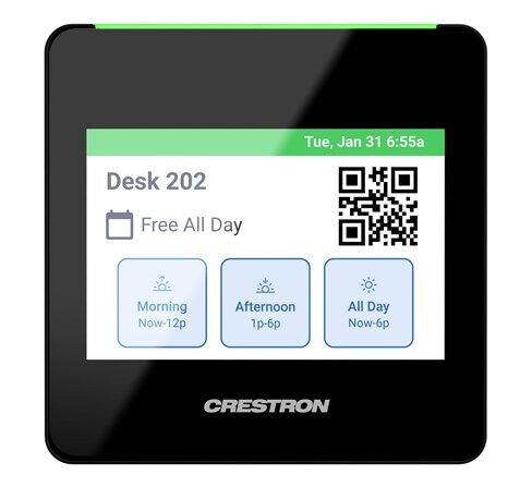 Crestron Electronics Crestron TSS-470E-B-T - room manager - 3.5" desk scheduling - 802.11a/b/g/n/ac - textured black