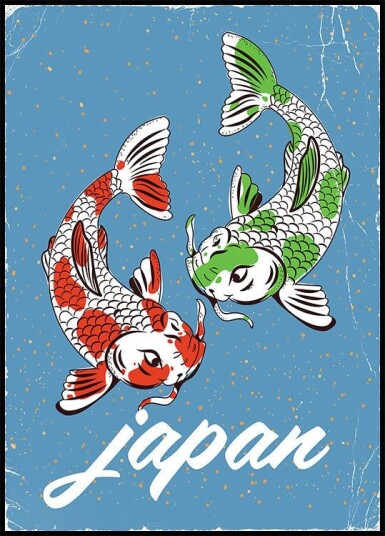 Japan Travel Koi Plakat Plakat / 100x150cm Japan Travel Koi Plakat Plakat / 100x150cm