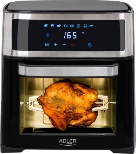 Adler AD 6309 8 i 1 Airfryer med rotisserie - 13L, Digitalt display, Svart Adler AD 6309 8 i 1 Airfryer med rotisserie - 13L, Digitalt display, Svart