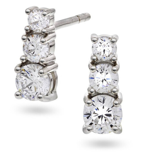Pan Jewelry, Øredobber i 925 sølv med zirkonia