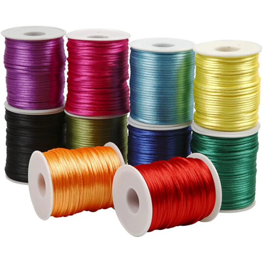 Other Brand Satengsnor Ø2 mm 50 m Sterke farger 10 stk Other Brand Satengsnor Ø2 mm 50 m Sterke farger 10 stk