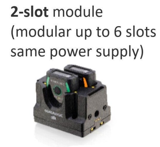 Datalogic - barcode scanner charging station - modular up to 3 modules requires power supply 5V DC and power cord 2-pins