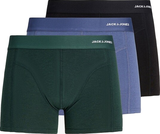 Jack & Jones Boksershorts Jaccomo Solid Bamboo Trunks 3 pakning Grønn