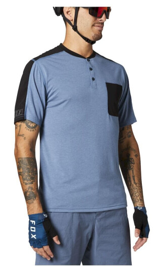 Fox Ranger Drirelease SS Henley T Skjorte Mt Blue S Fox Ranger Drirelease SS Henley T Skjorte Mt Blue S